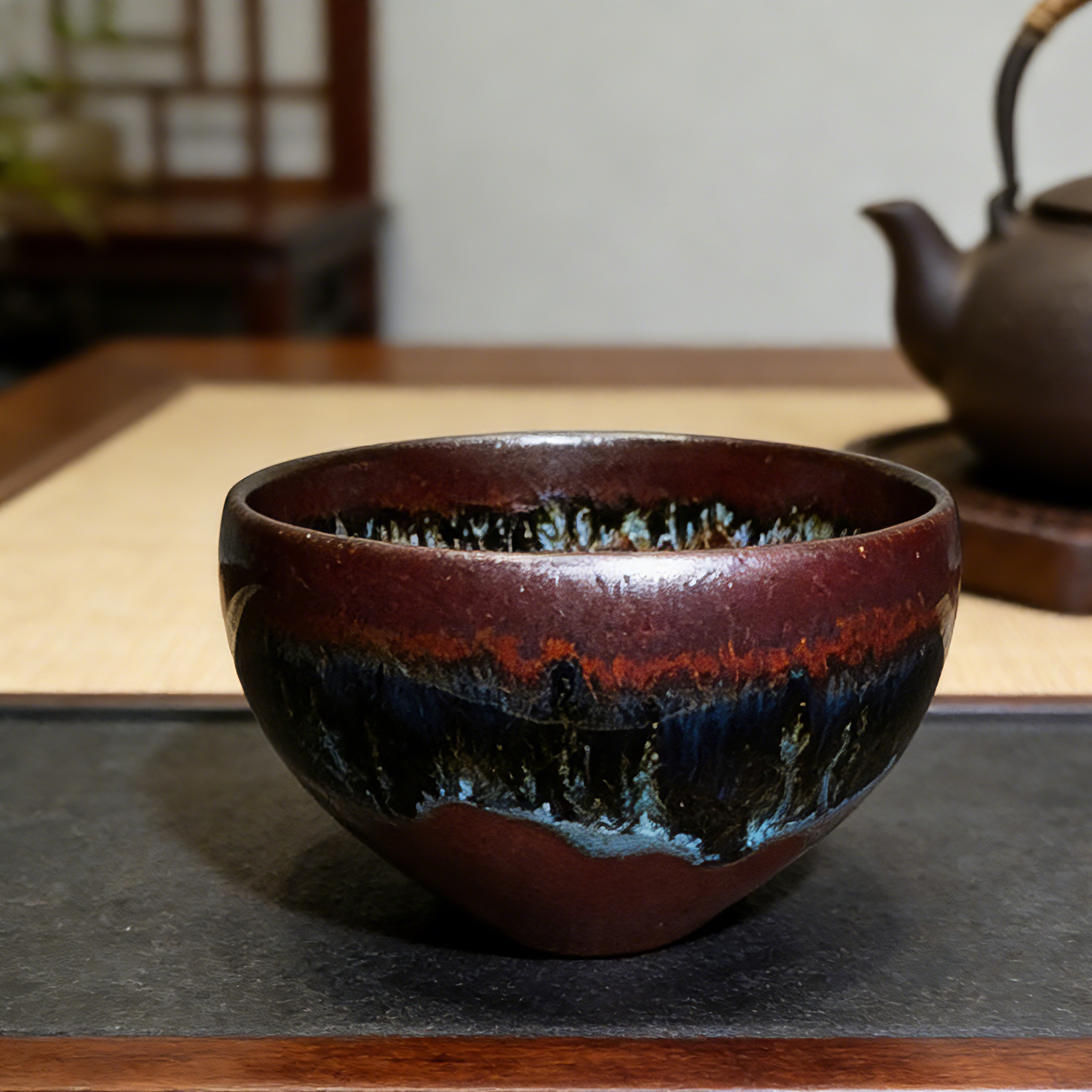 Blue Ocean Incense Burner Master Tea Cup Gift Box