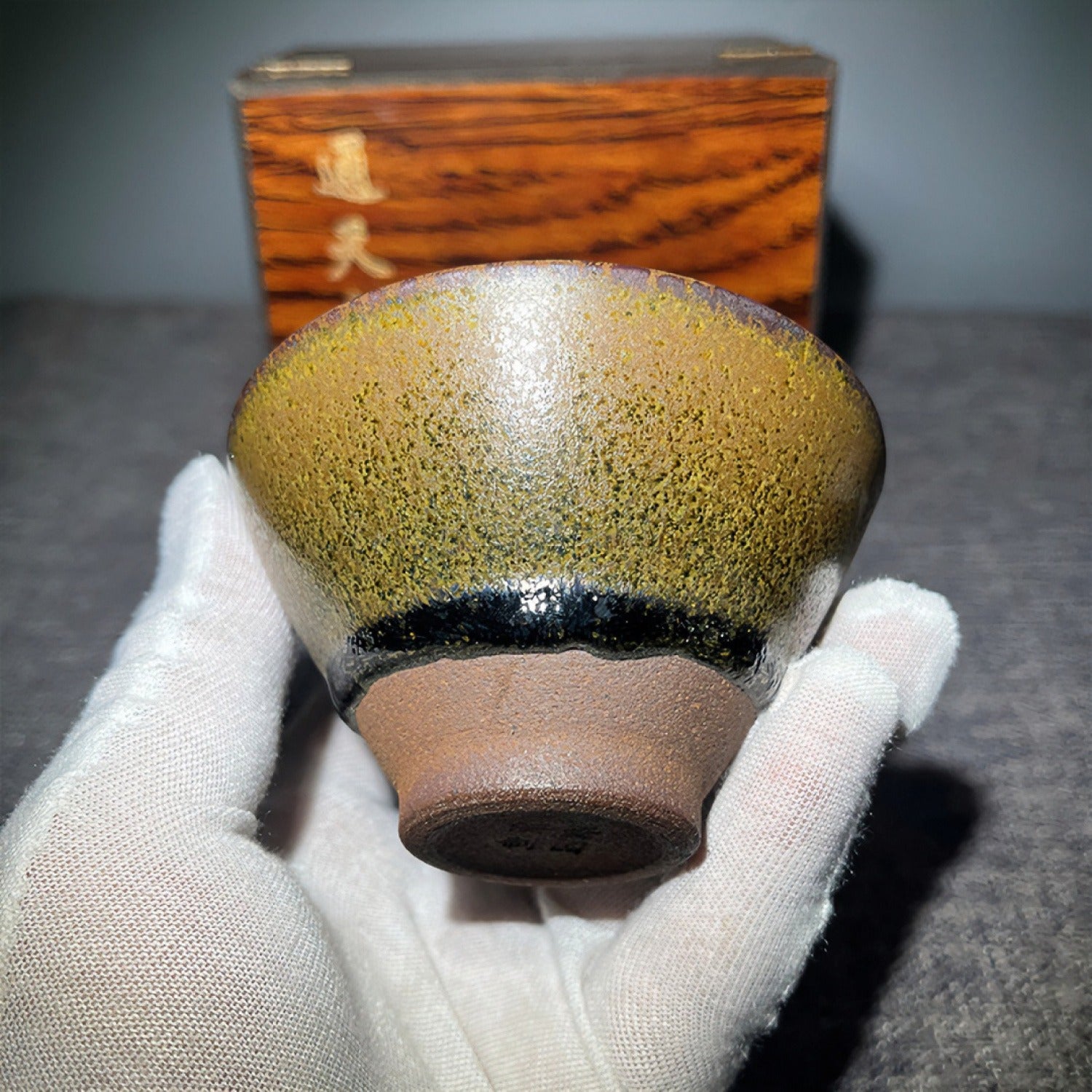 Tea Dust Green Wood-Fired Iron Body Tea Cup