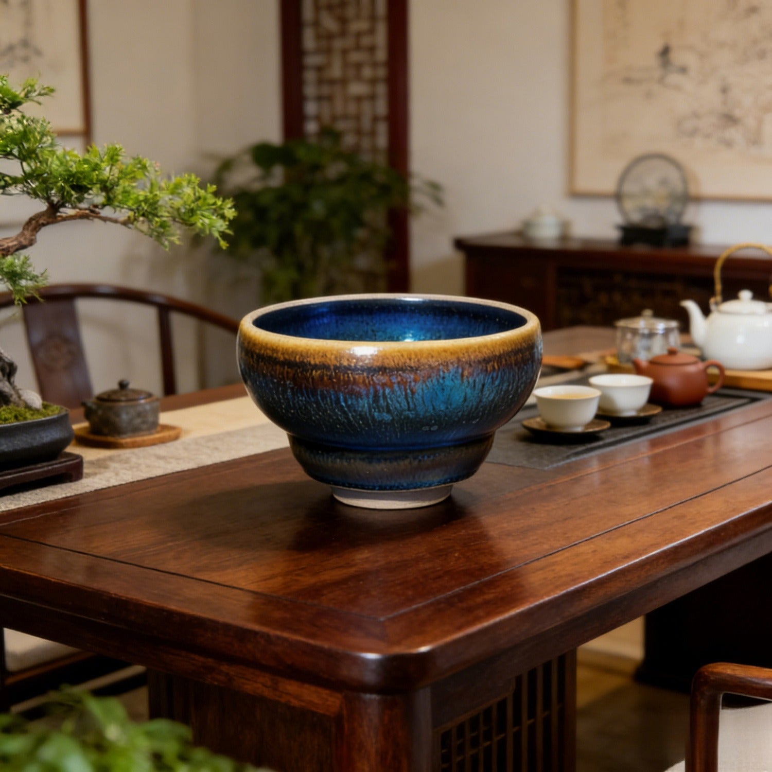 Handmade Fortune Gourd Jian Ware Wood Fired Master Cup