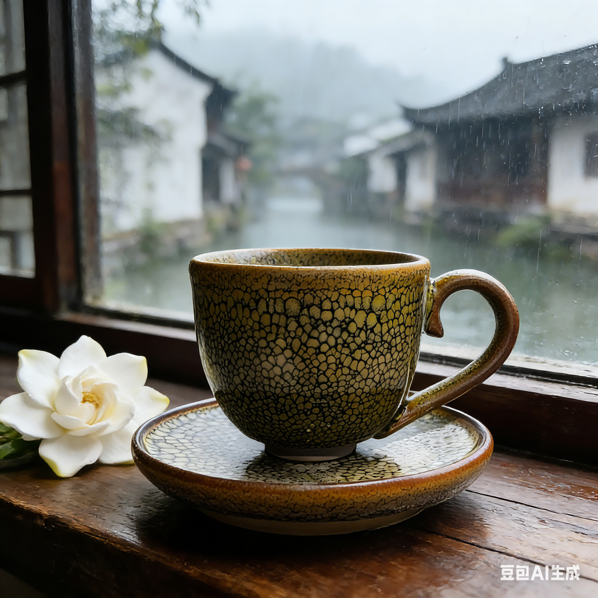 Partridge Gold Jian Zhan Tenmoku Coffee Cup Handmade Ceramic Mug