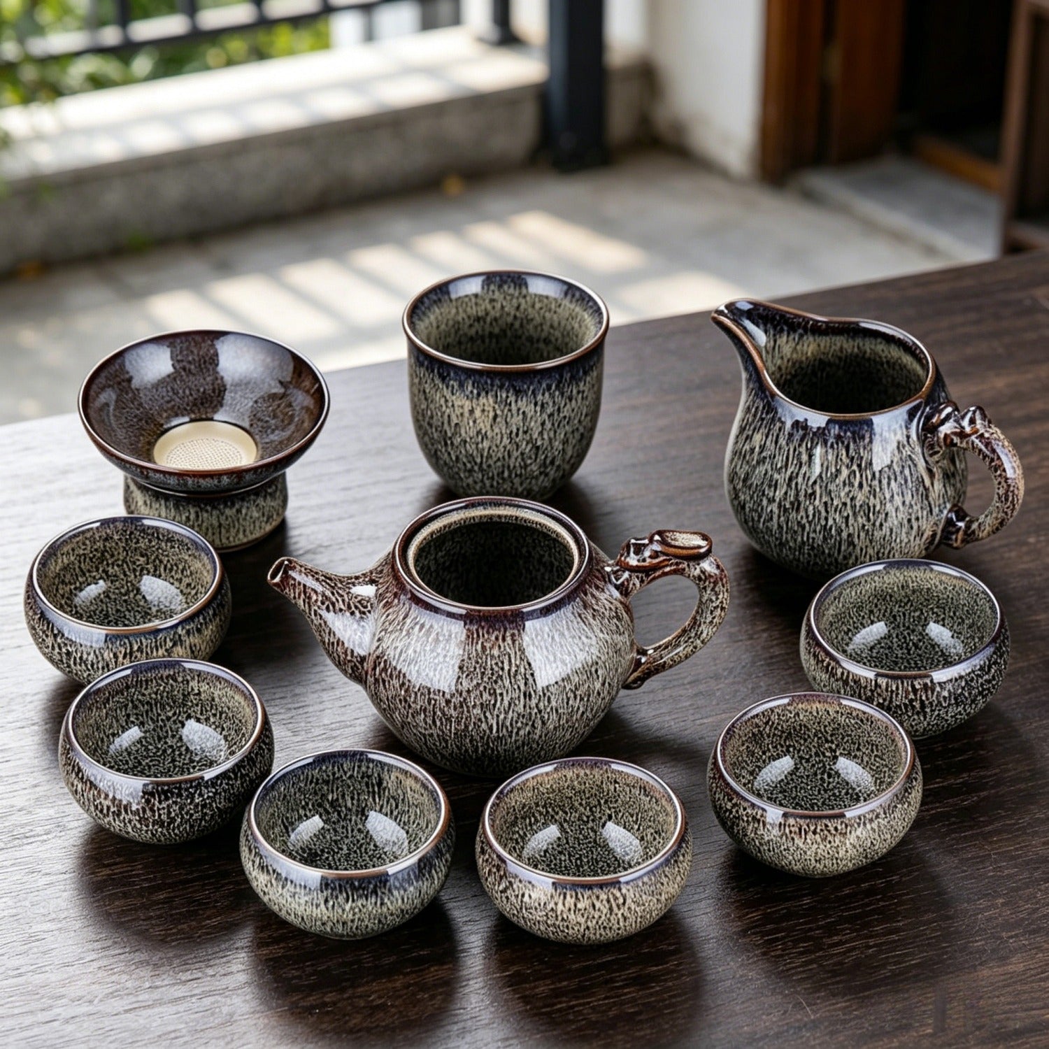 Purple Kiln Change 10pcs Gongfu Tea Set Gift