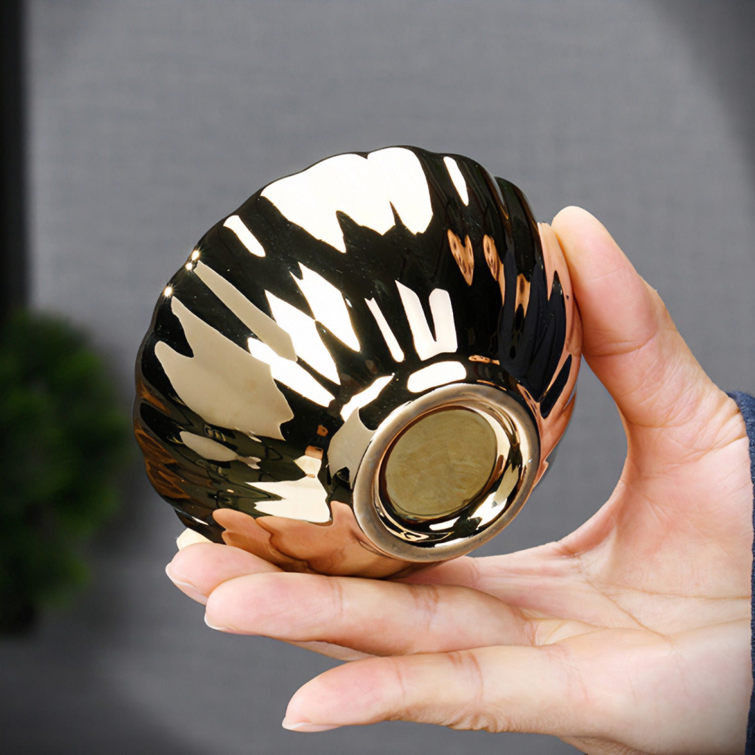 Golden Dragon Scale Tenmoku Silver Inlaid Master Cup