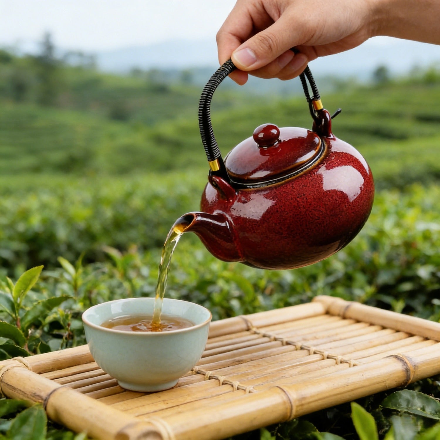 Red Kiln Change Jian Zhan Teapot 750ml Handle