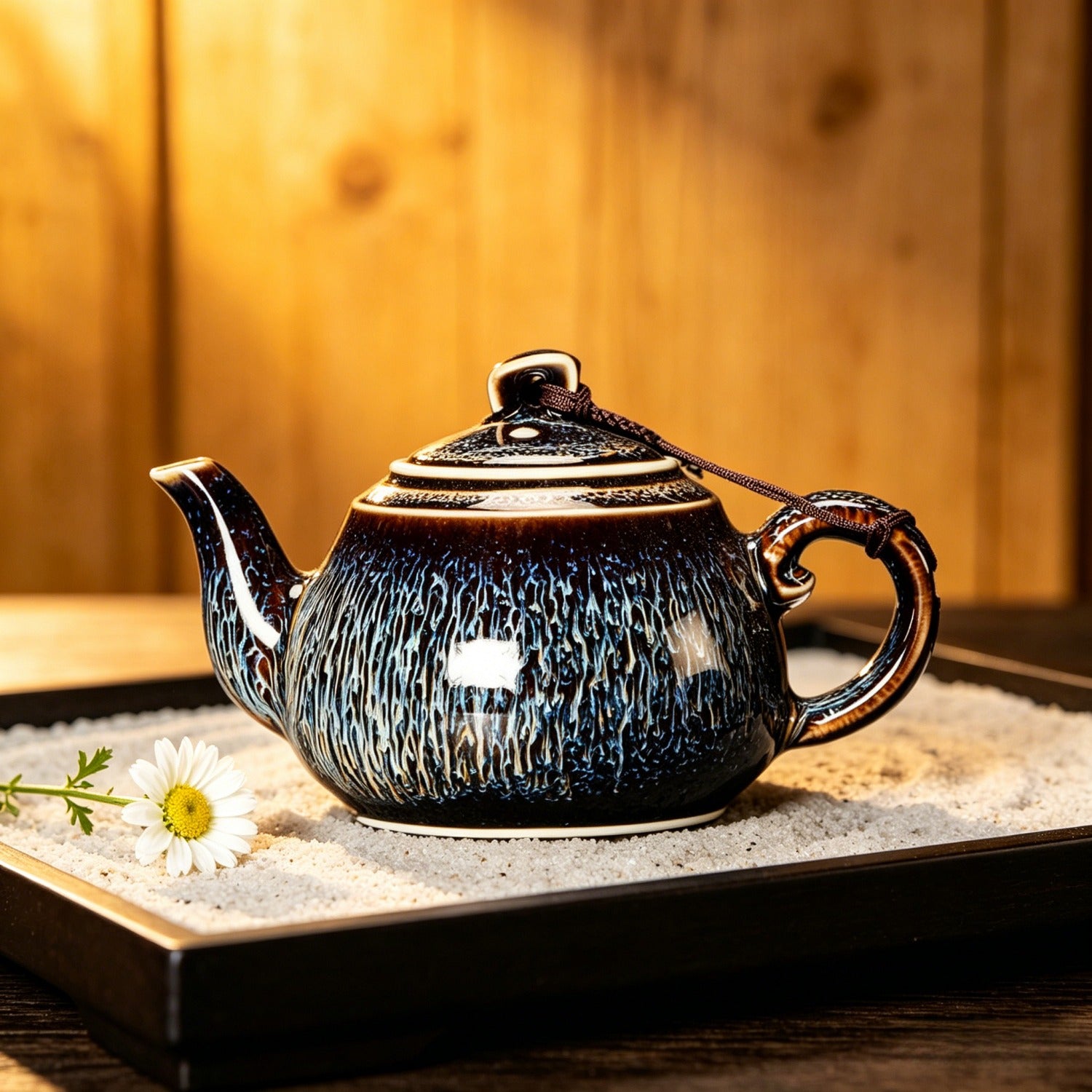No.8 Tenmoku Teapot 330ml Jingdezhen Ceramic