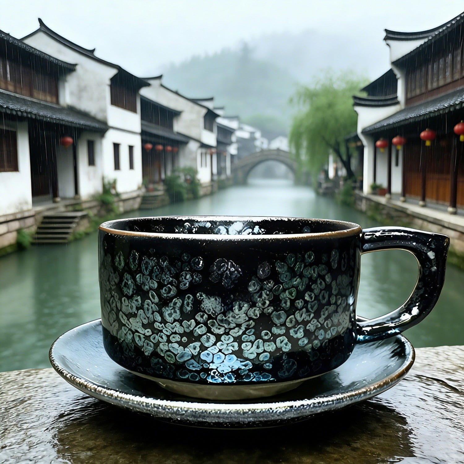 Heavenly Eye Oil Spot Jian Zhan Tenmoku Coffee Cup Handmade Ceramic