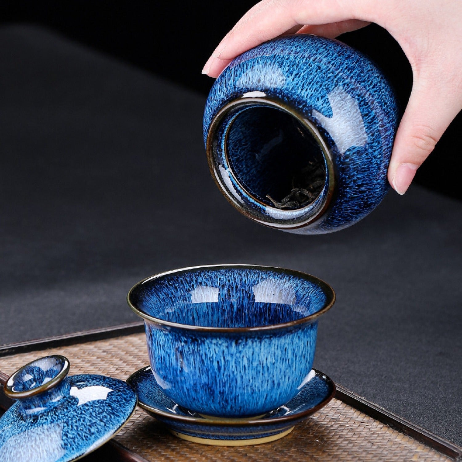 Jun Blue Kiln 10Pcs Beauty Tea Set Gift