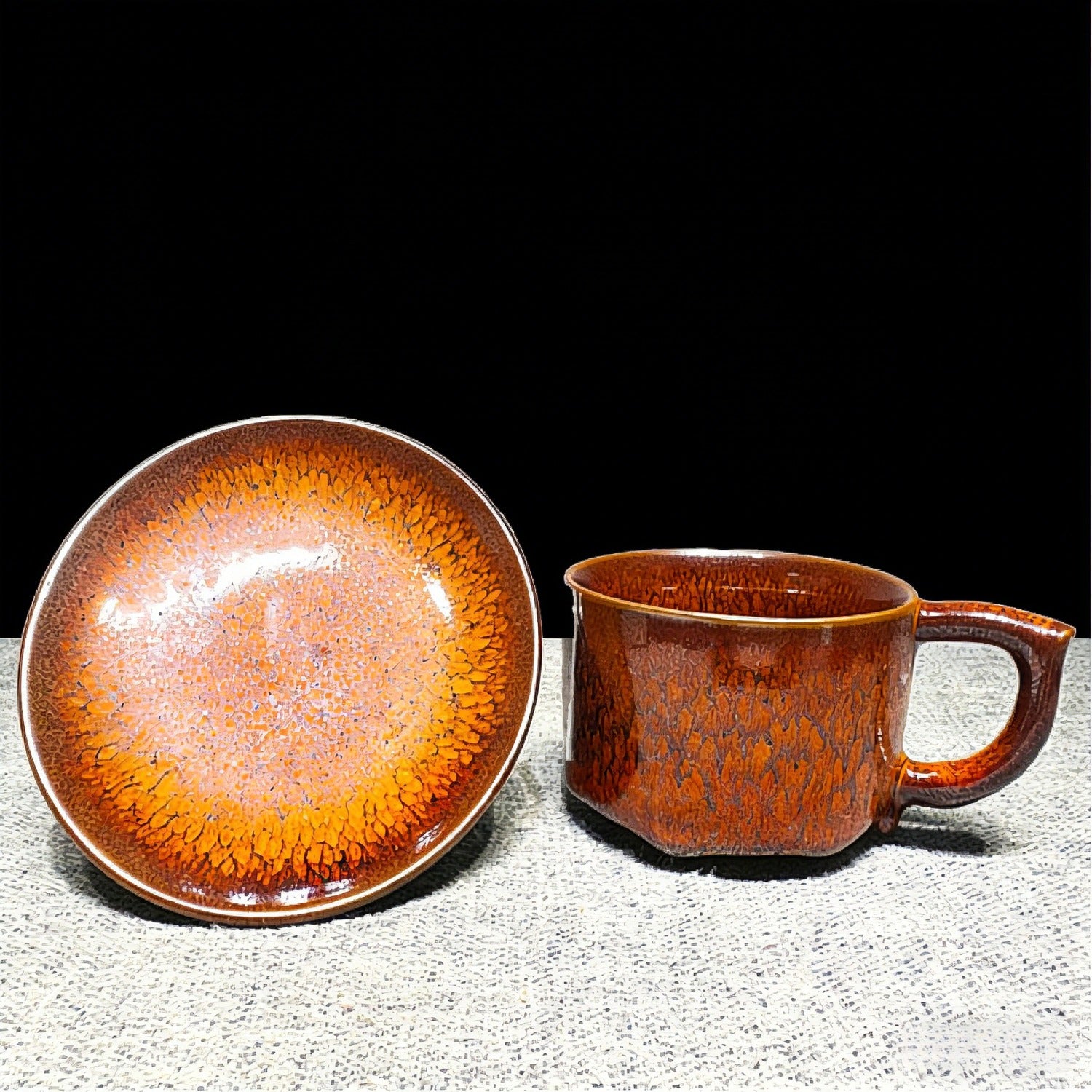 Partridge Red Jian Zhan Tenmoku Coffee Cup Handmade Ceramic Mug