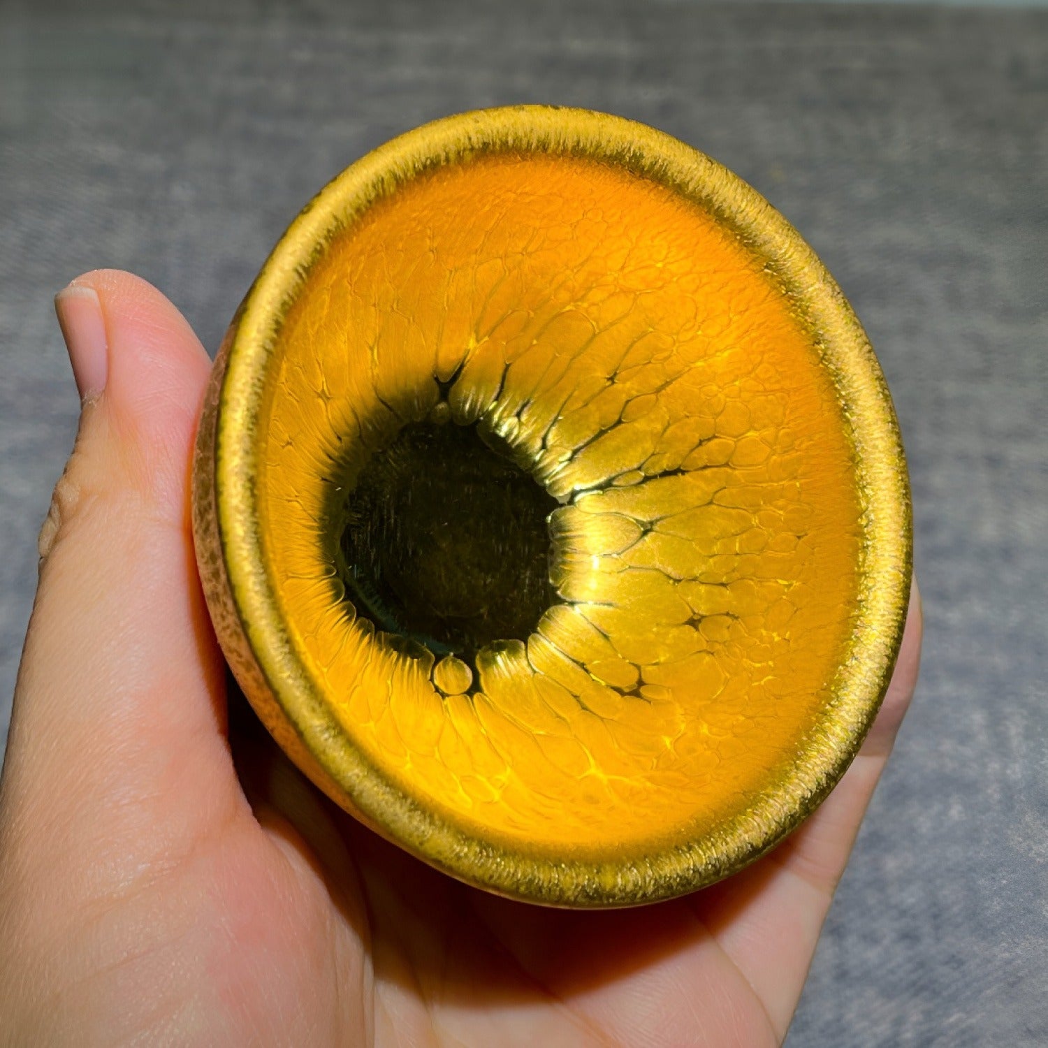 Handmade Golden Oil Drop Jian Ware Master Cup
