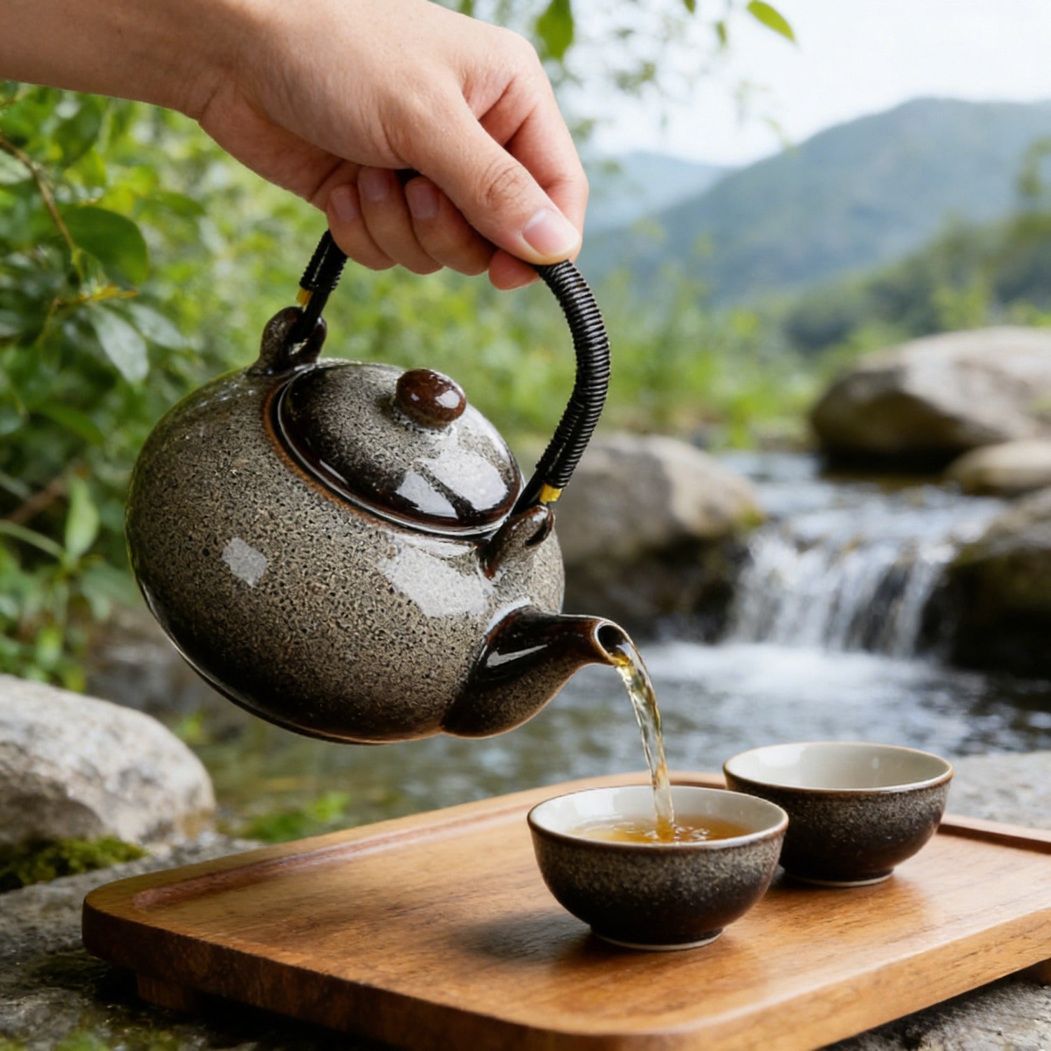 White Kiln Change Jian Zhan Teapot 750ml Handle