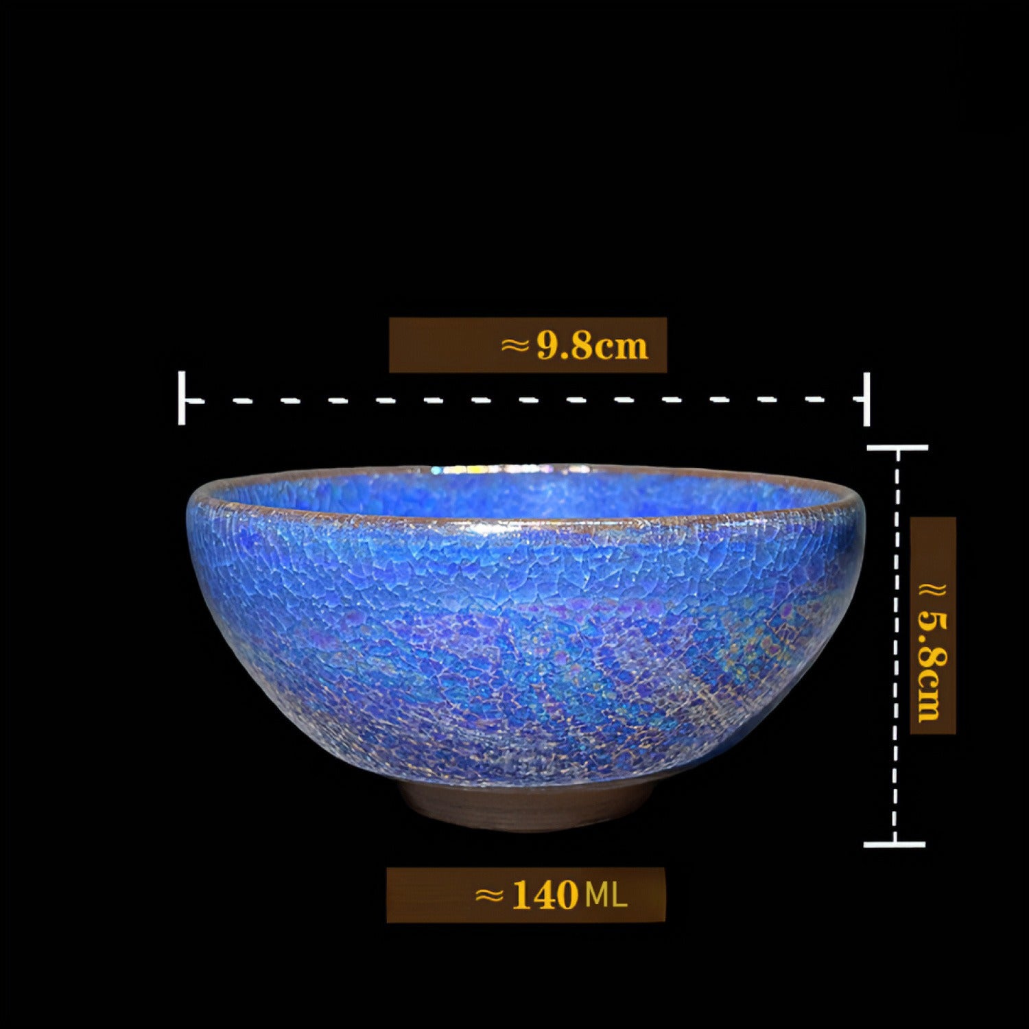 Colorful Blue Ice Tenmoku Jian Ware Master Cup