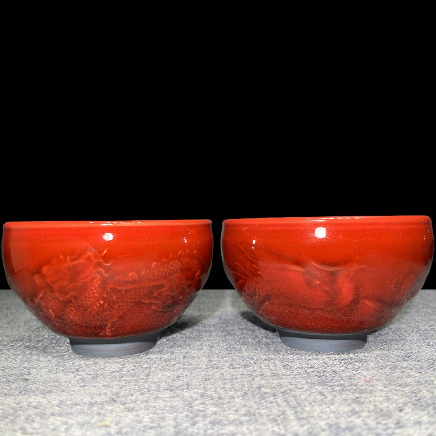 Ox Blood Red Dragon Phoenix Jian Ware Master Cup