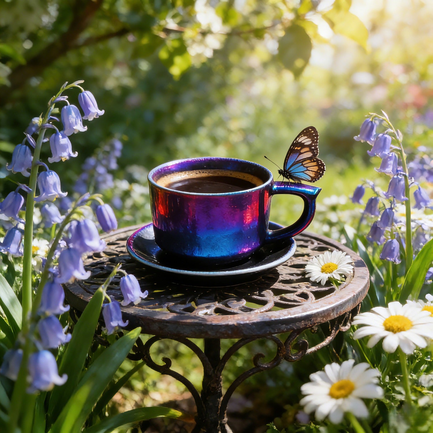 Dark Nebula Glow Jian Zhan Tenmoku Coffee Cup Handmade Ceramic