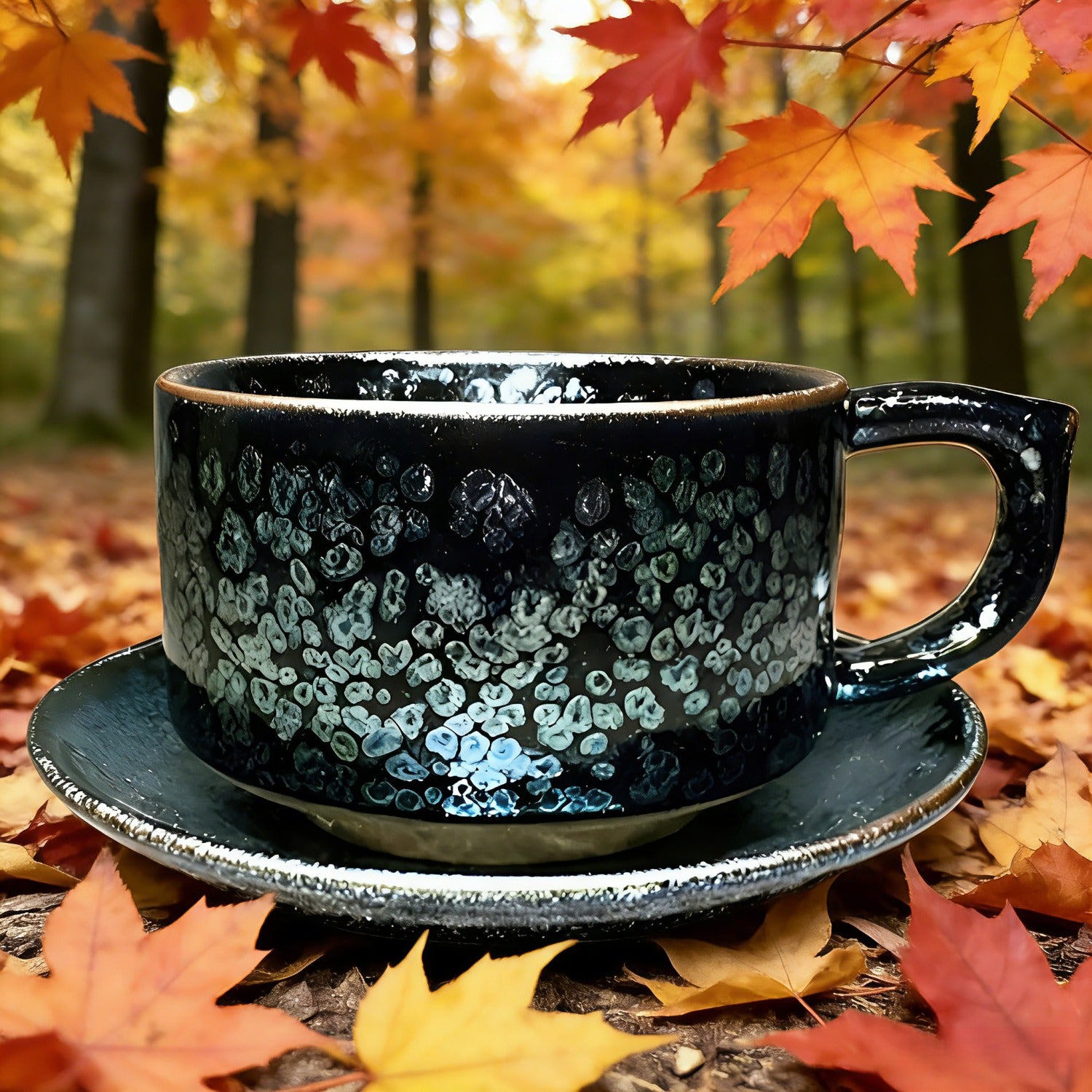 Heavenly Eye Oil Spot Jian Zhan Tenmoku Coffee Cup Handmade Ceramic