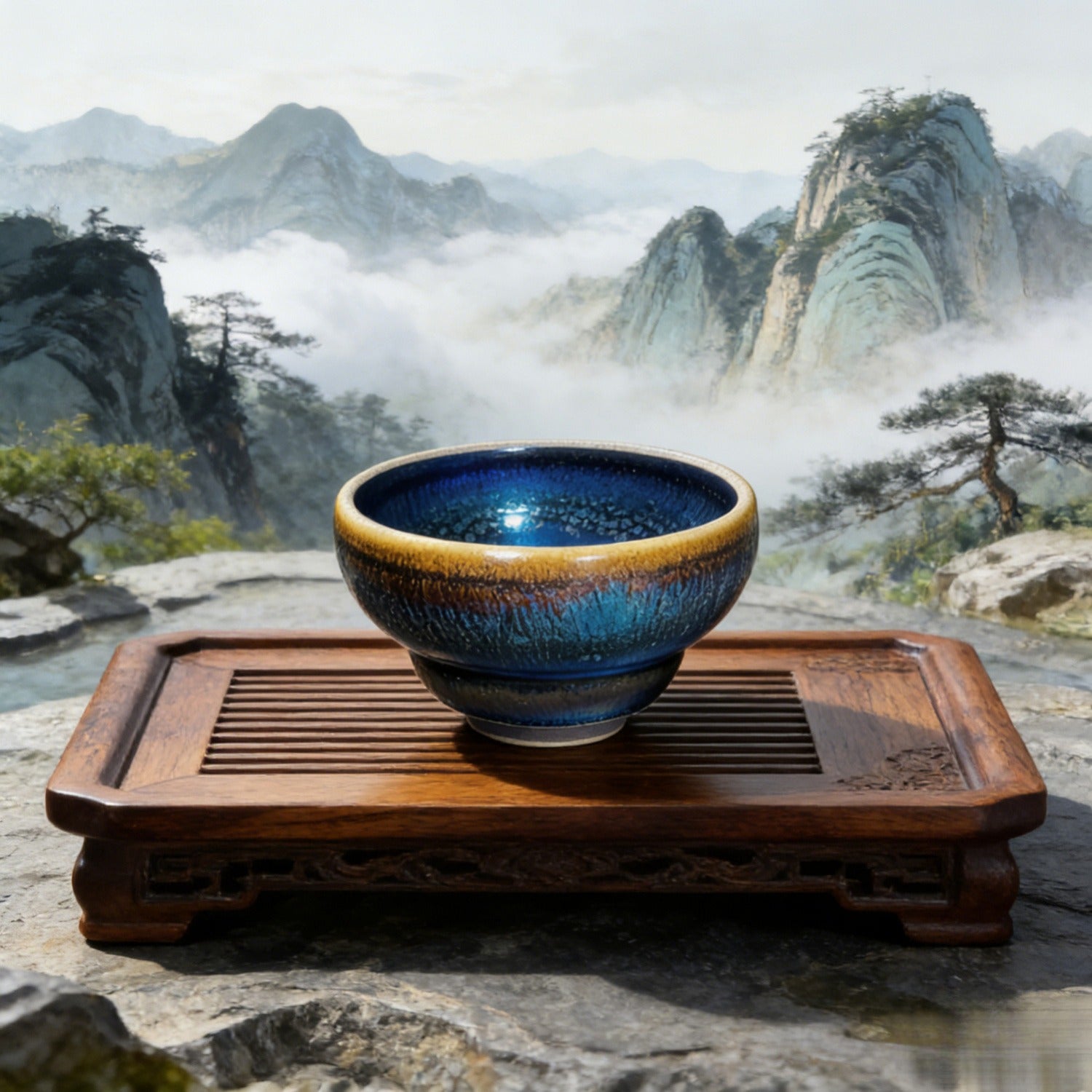 Handmade Fortune Gourd Jian Ware Wood Fired Master Cup