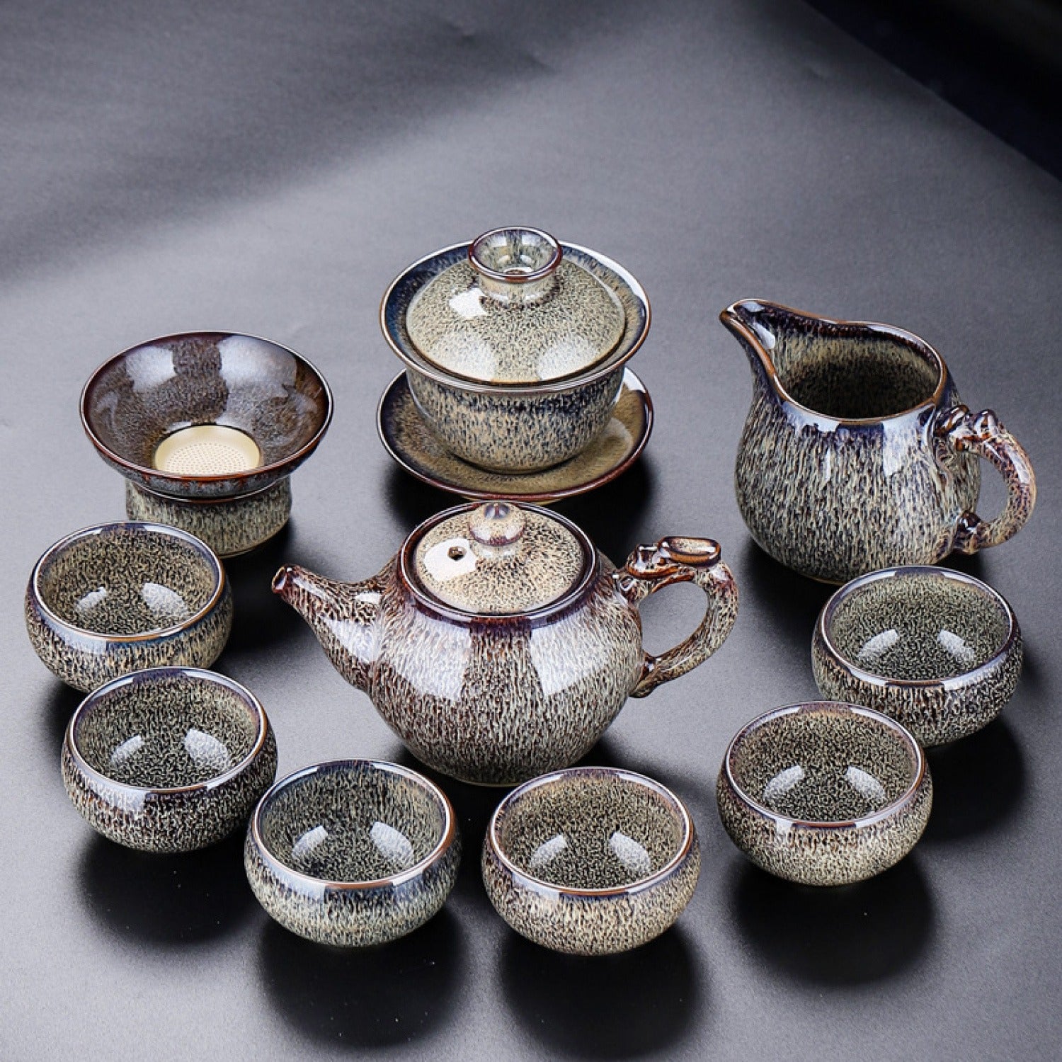 Purple Kiln Change 10pcs Gongfu Tea Set Gift