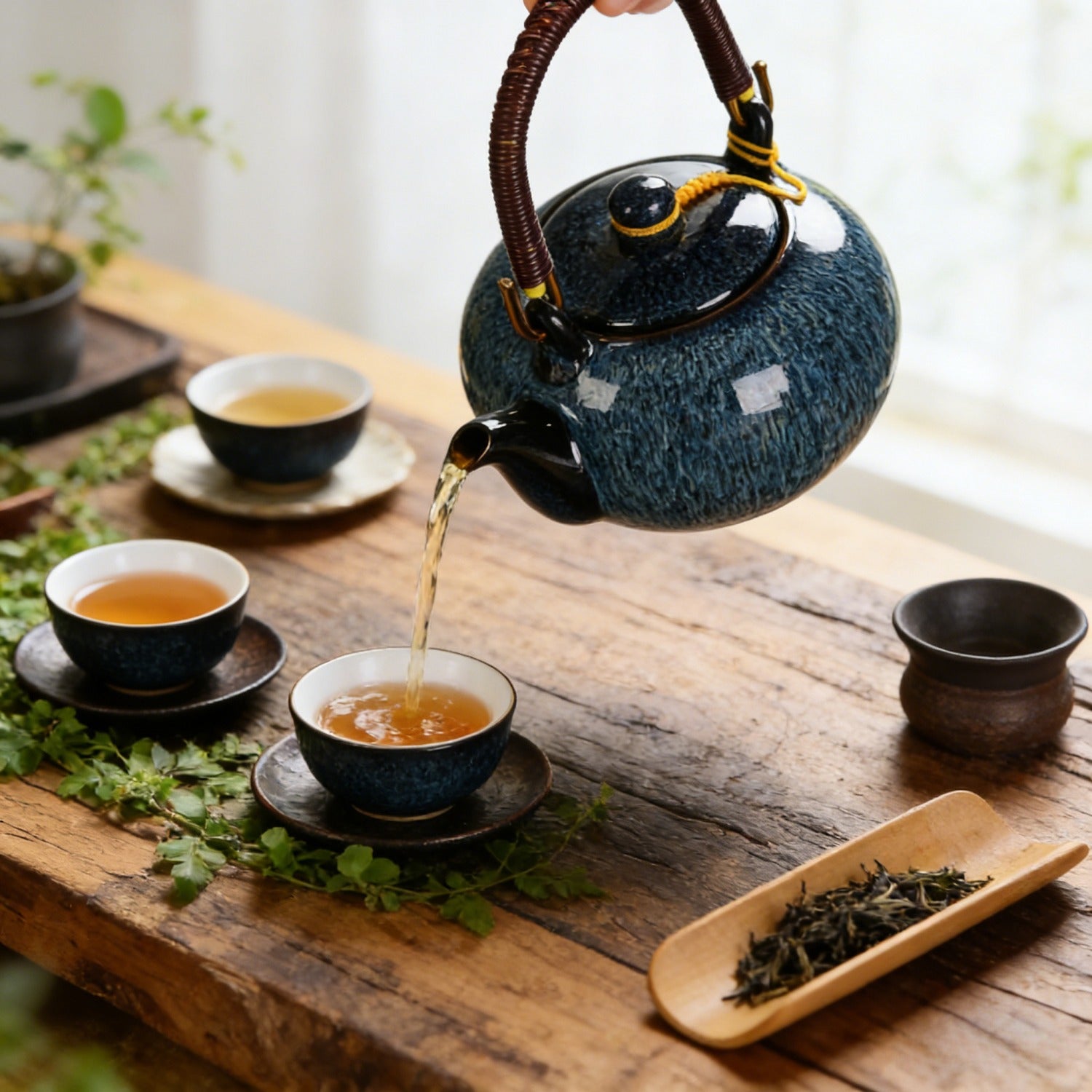 Blue Kiln Change Jian Zhan Teapot 750ml Handle