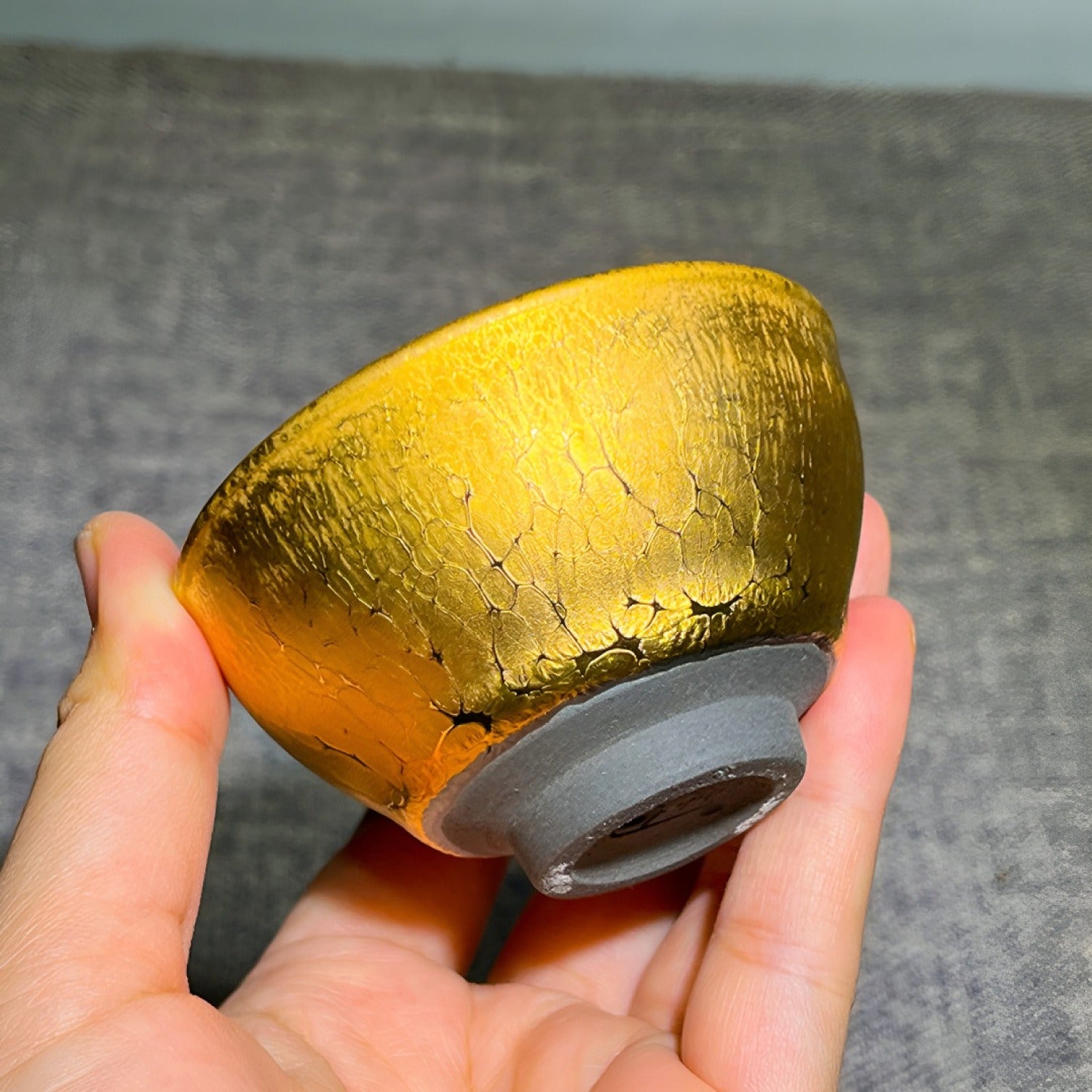 Handmade Golden Oil Drop Jian Ware Master Cup