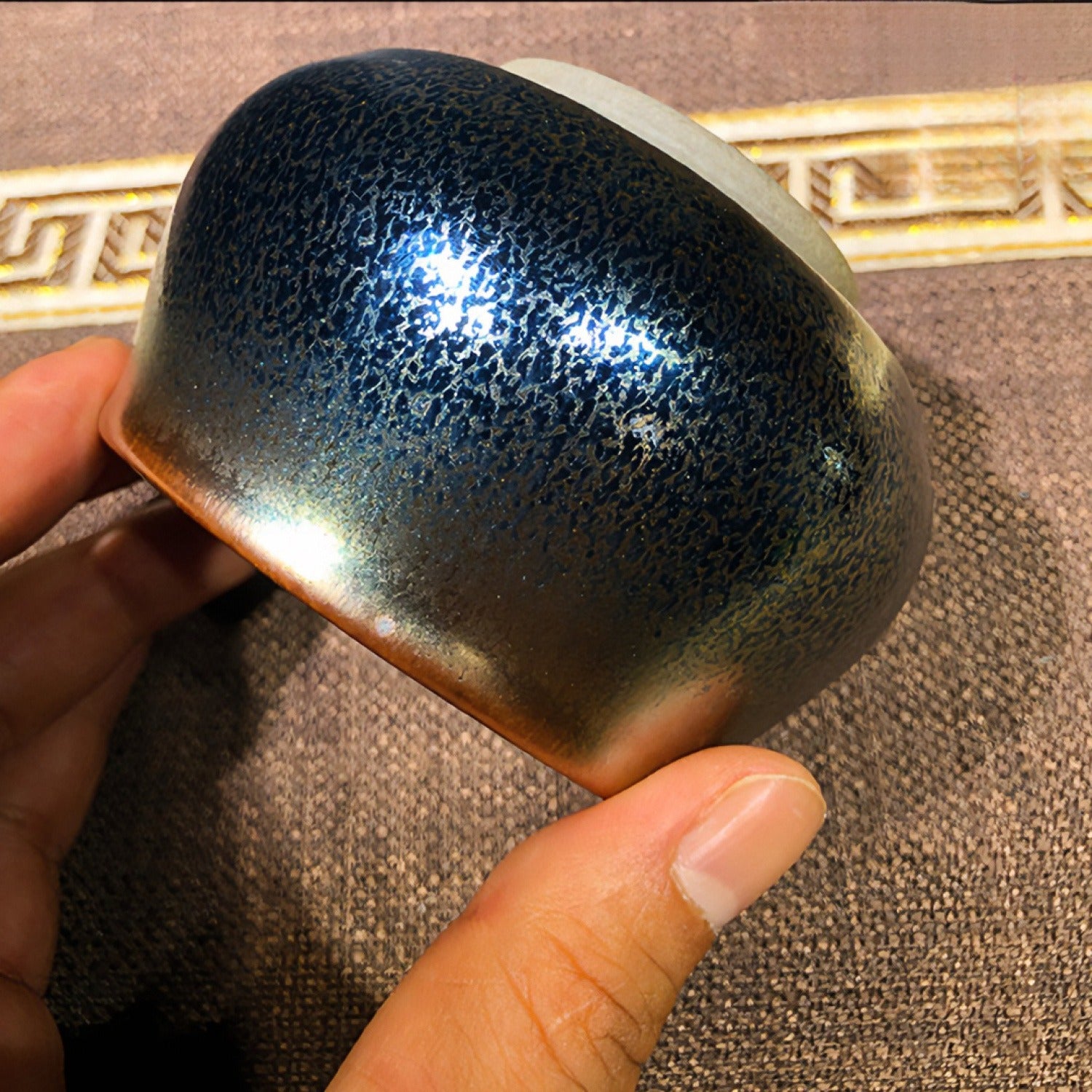 Buddha Belly Wood-Fired Blue Kirin Tenmoku Cup