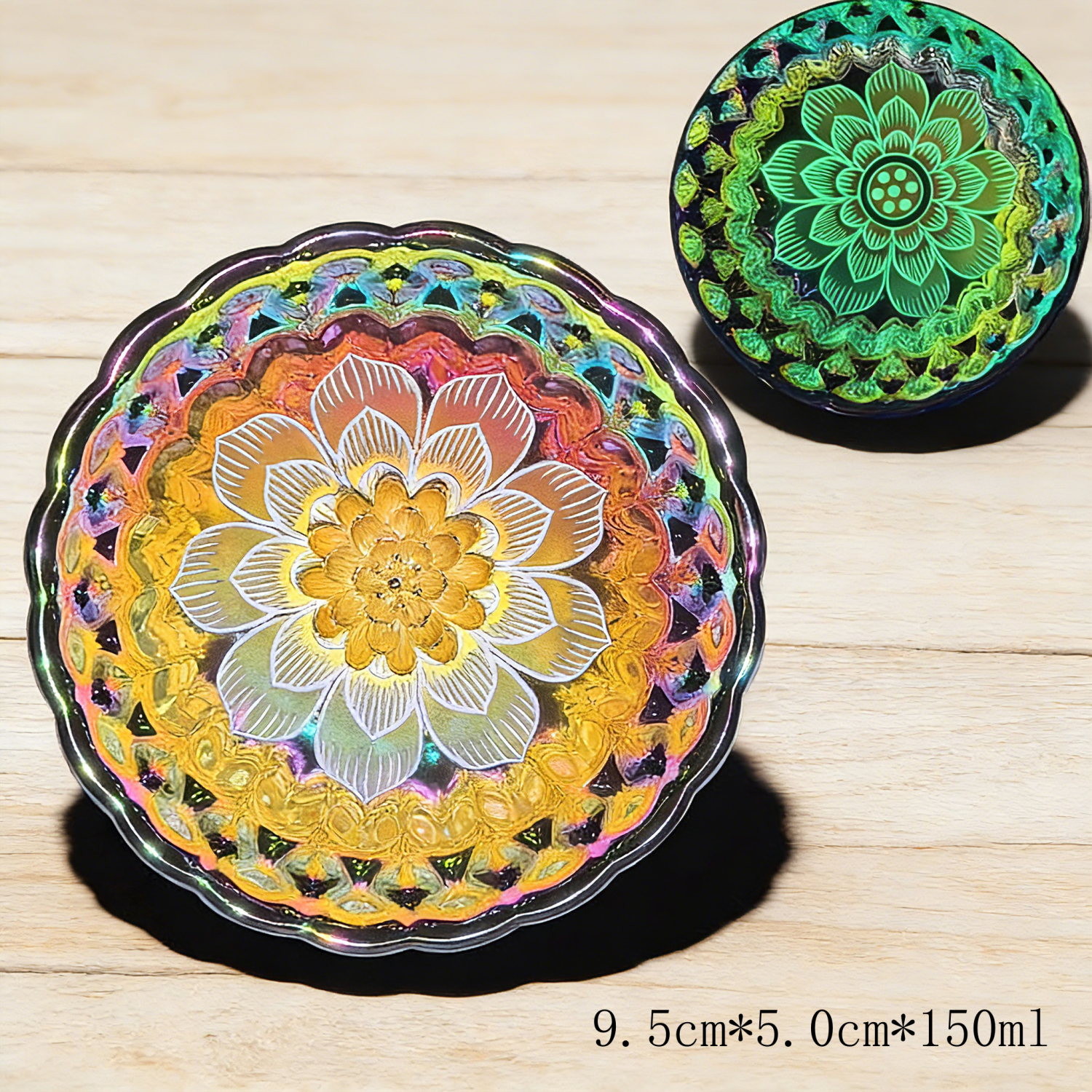 Colorful Luminous Tenmoku Silver Inlaid Master Cup