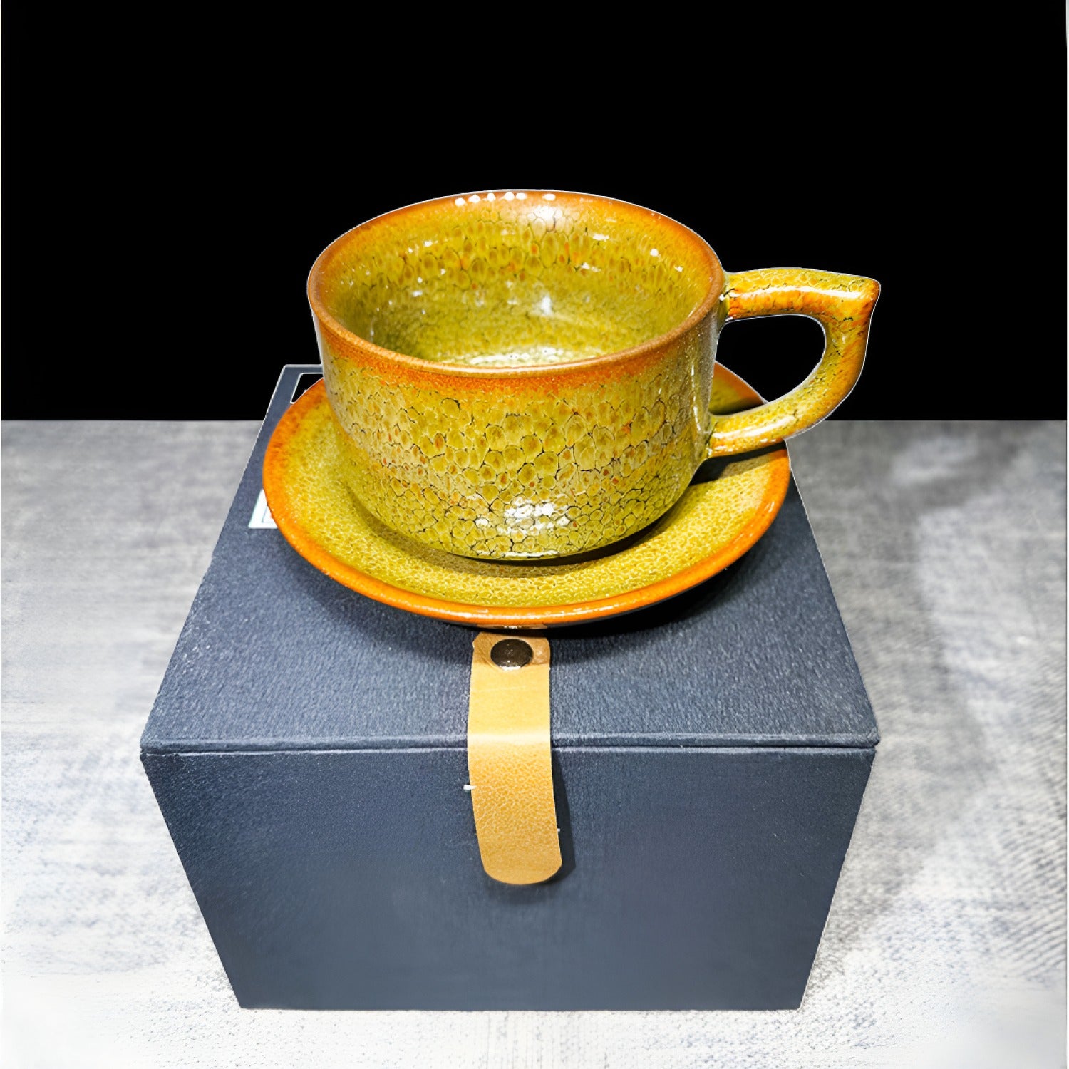 Golden Partridge Jian Zhan Tenmoku Coffee Cup Handmade Ceramic Mug
