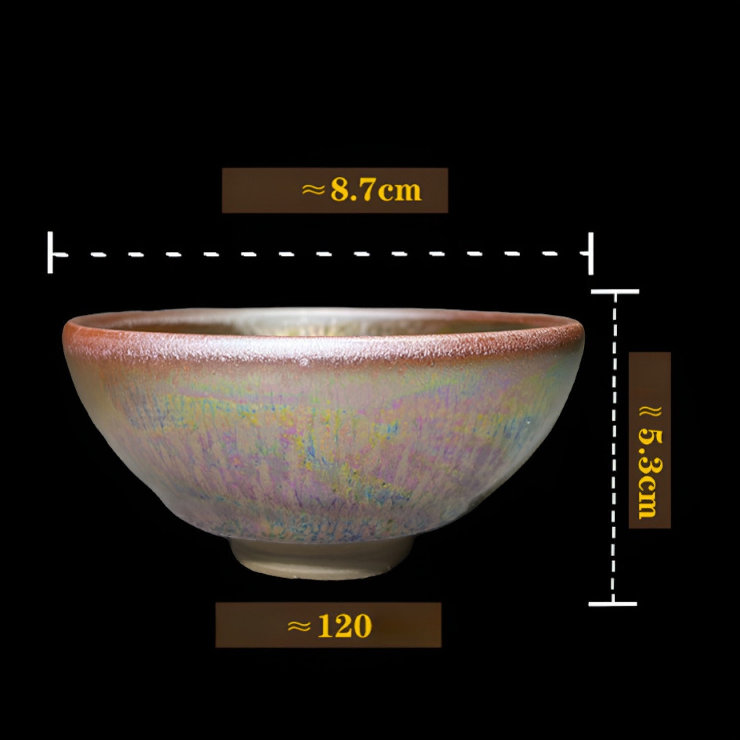 Premium Tenmoku Tea Cup Floral Ceramic Gift Set