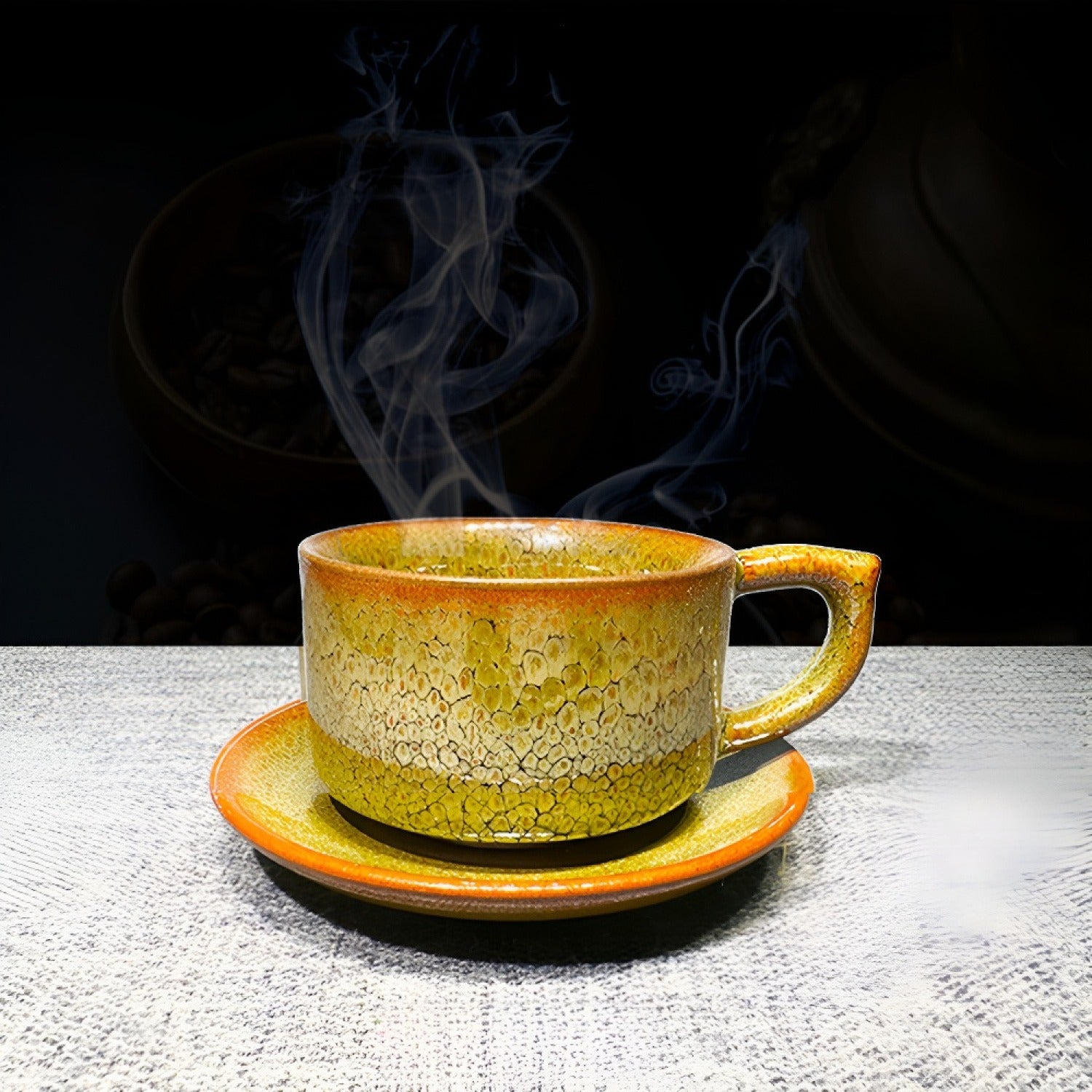 Golden Partridge Jian Zhan Tenmoku Coffee Cup Handmade Ceramic Mug