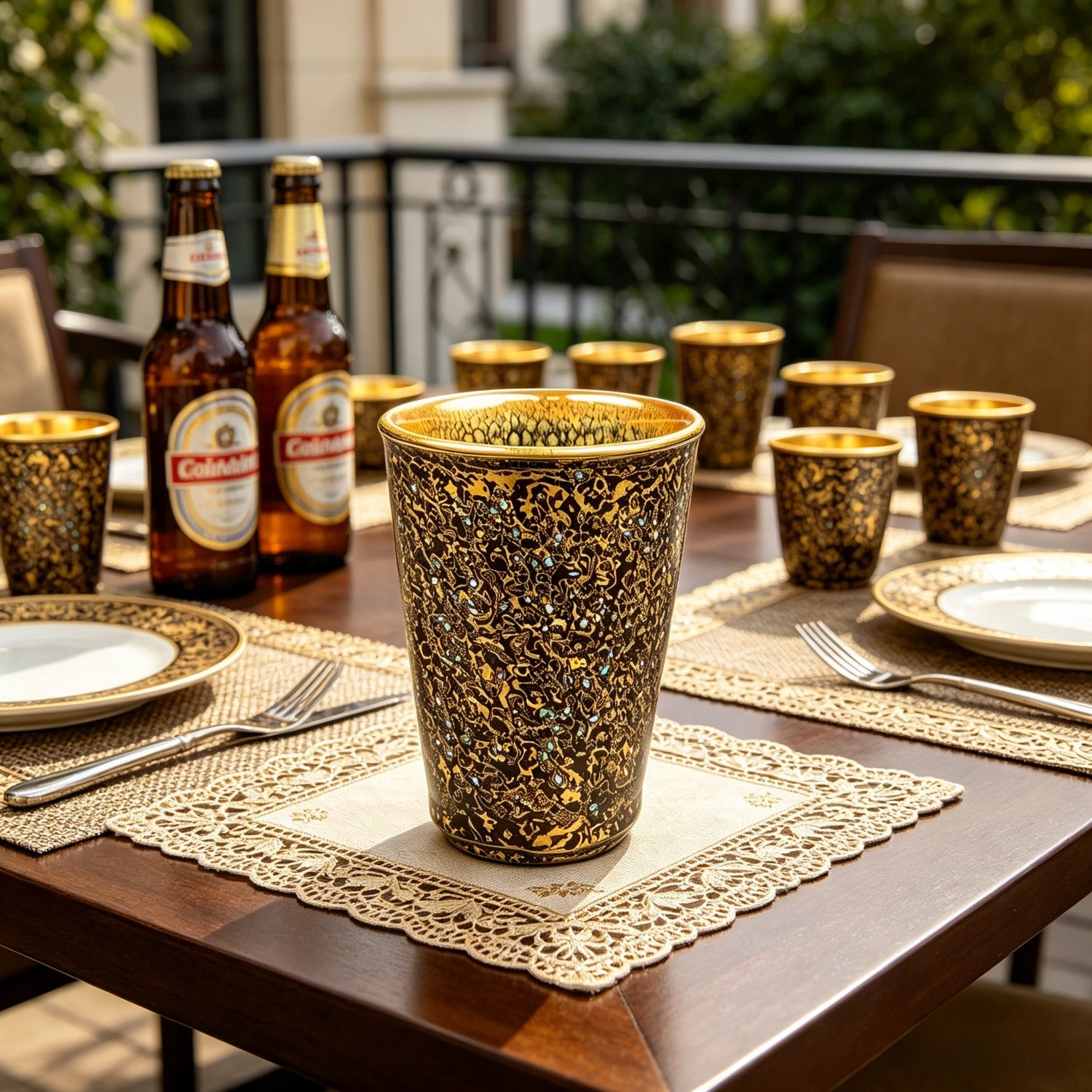 Gold Lacquer Tenmoku Tea Beer Cup 300ml