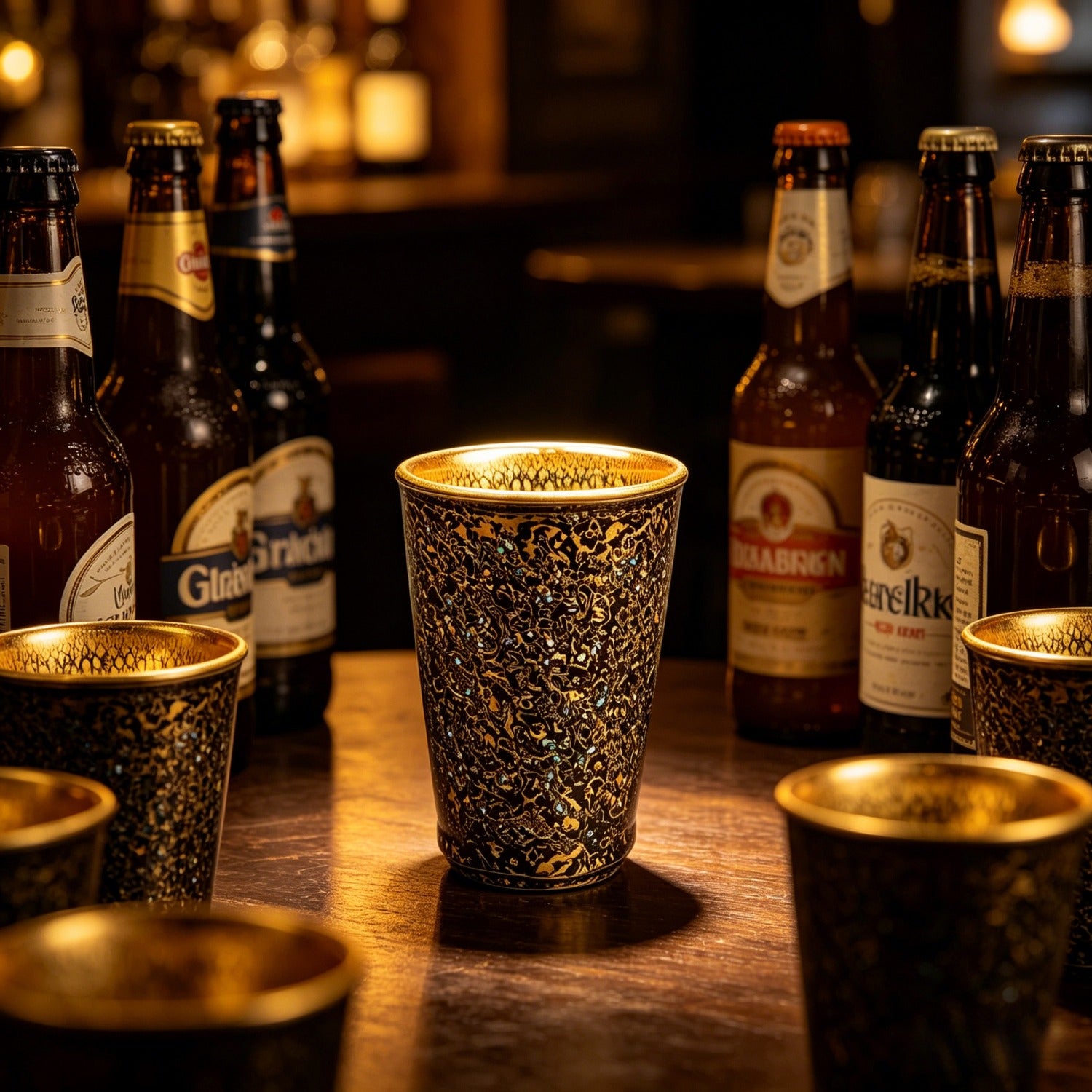 Gold Lacquer Tenmoku Tea Beer Cup 300ml