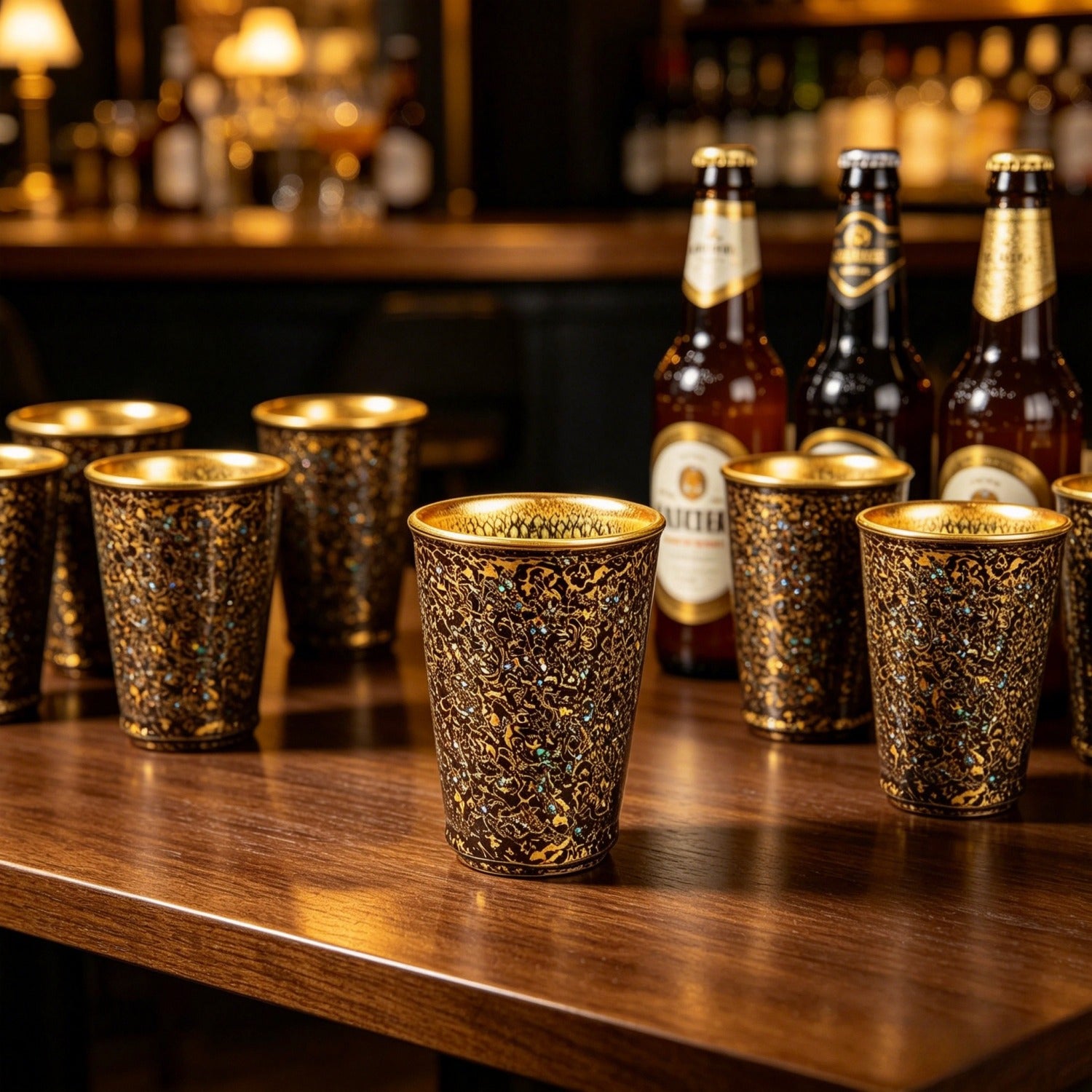 Gold Lacquer Tenmoku Tea Beer Cup 300ml