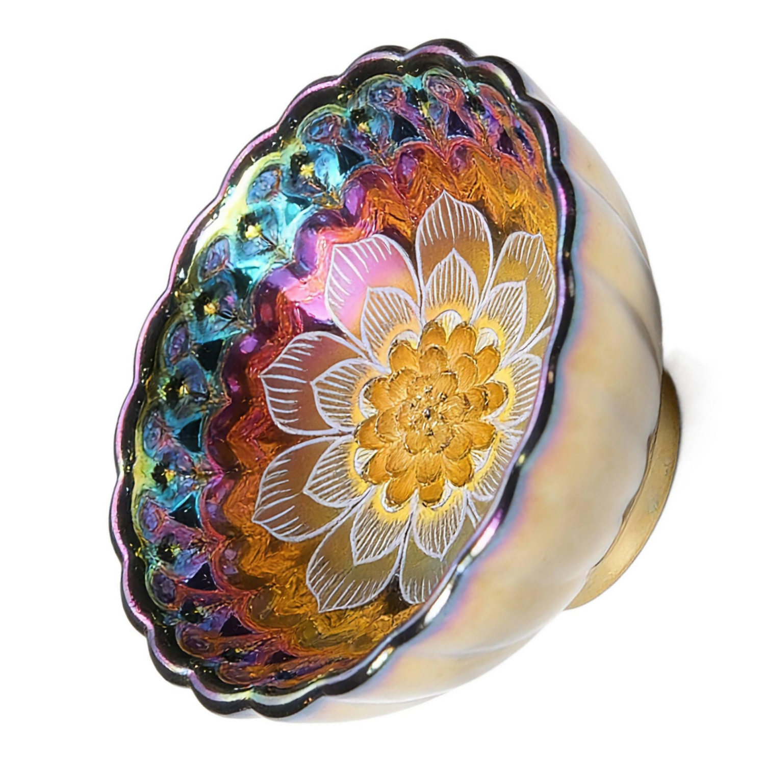 Colorful Luminous Tenmoku Silver Inlaid Master Cup